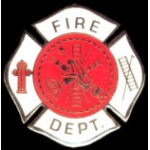 FIRE DEPARTMENT PIN WHITE MALTESE CROSS LOGO PIN